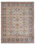 8x10 Brown Gray Kuba Afghan Hand Knotted Wool Area Rug